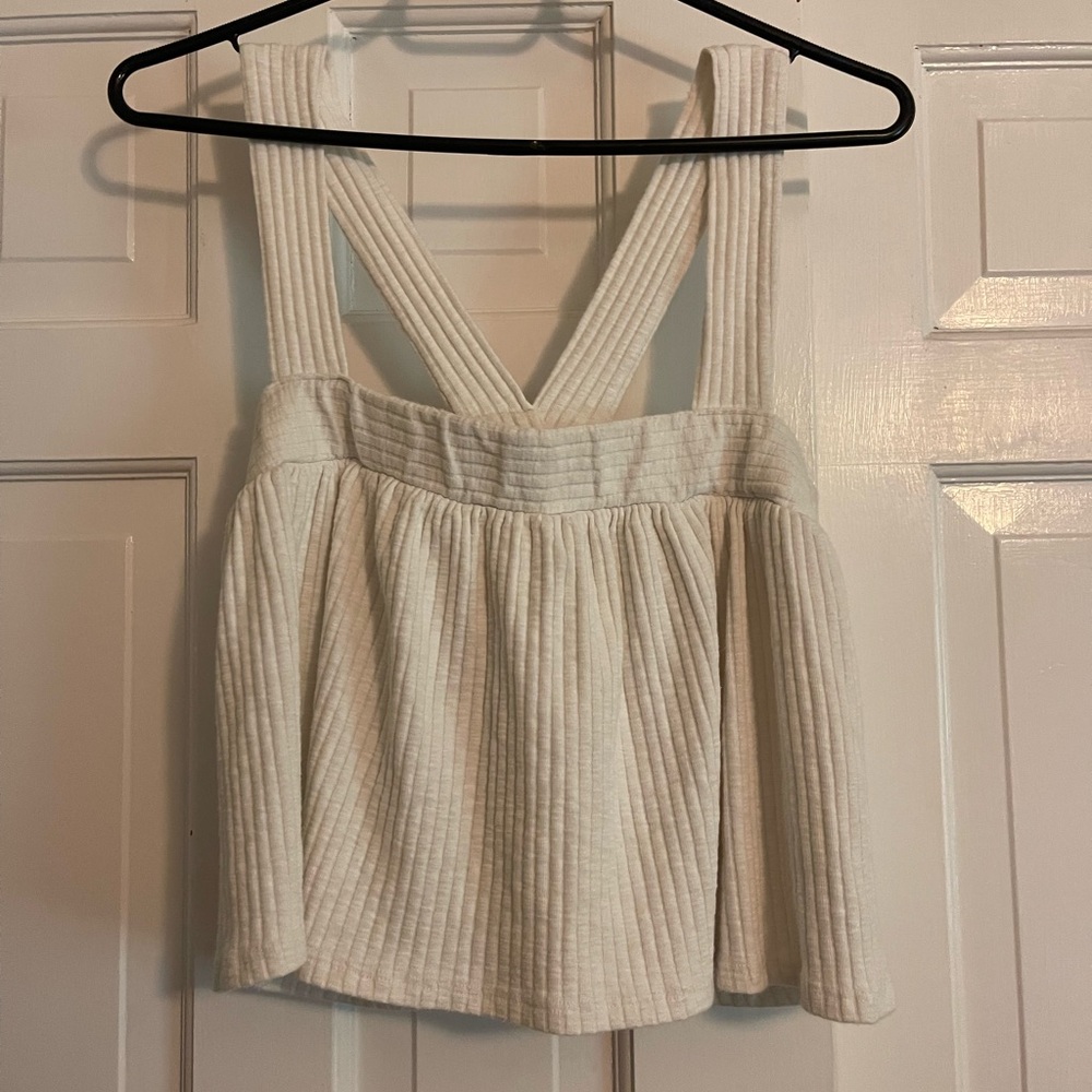 Urban Outfitters Cream Ribbed Top